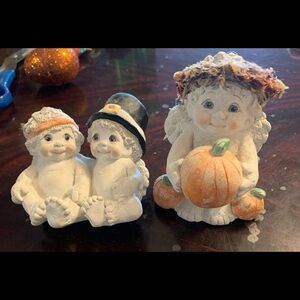 Dreamsicles Thanksgiving Pumpkin Patch Fall Halloween Set Cherubs